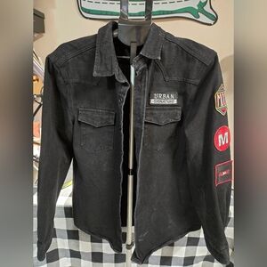 Black Denim Button Up Jacket